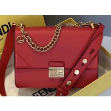 Fendi Leather Kan U Medium Bag Red 2019
