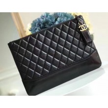 Chanel Aged Calfskin Gabrielle Pouch Clutch Small Bag A84287 Black