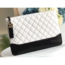 Chanel Aged Calfskin Gabrielle Pouch Clutch Small Bag A84287 White