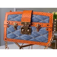 Louis Vuitton Malletage-quilted Trunk Clutch Bag M55047 Denim Raw Blue 2019