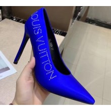 Louis Vuitton Heel 10cm Call Back Pumps Satin Blue 2019