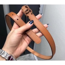 Chanel Width 2cm CC Logo Buckle Leather Belt Brown