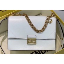 Fendi Leather Kan U Medium Bag White 2019