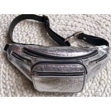 Alexander Wang Attica Fanny Pack Medium Bag Crinkled Silver 2019