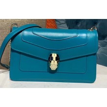 Bvlgari Serpenti Forever 22cm Flap Cover Bag Turquoise 2019