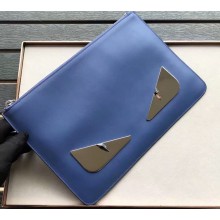 Fendi Bag Bugs Metal Eyes Pouch Clutch Bag Blue