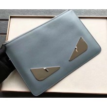 Fendi Bag Bugs Metal Eyes Pouch Clutch Bag Gray