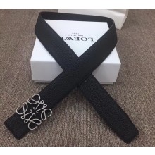 Loewe Width 3.8cm Leather Belt Black With Anagram Buckle