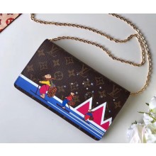 Louis Vuitton Monogram Canvas Chain Pochette Weekend Clutch Bag Bears Print M63857