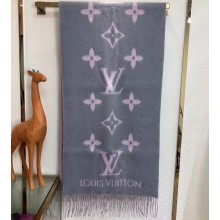 Louis Vuitton Reykjavik Scarf 185x45cm Gray/Pink