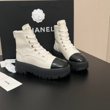 chanel lambskin quilting boots white 2023