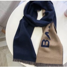 Balenciaga Logo Print Scarf 34x200cm Navy Blue 2019