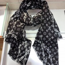 Louis Vuitton Chain Print Monogram Scarf 90x180cm Black 2019