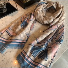 Louis Vuitton Damier Azur Straps Stole Scarf M73376 190x100cm 2019