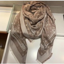Louis Vuitton Studdy Denim Monogram Shawl Scarf 140x140cm M73699 Beige 2019