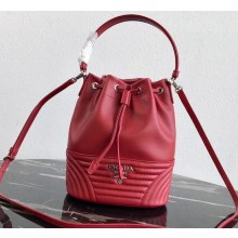 Prada Leather Bucket Bag 1BH038 Red