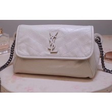 Saint Laurent Niki Body Bag in Crinkled Vintage Leather 577124 Creamy
