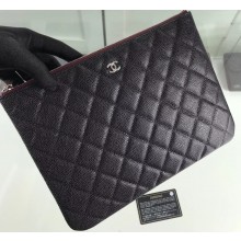 Chanel Classic Pouch Clutch Small Bag A82545 Caviar Leather Black/Silver