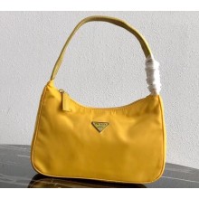 Prada Nylon Hobo Bag MV515 Yellow 2019