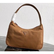 Prada Nylon Hobo Bag MV515 Brown 2019