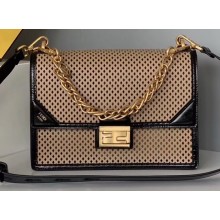 Fendi Perforated Medium Kan U Bag Beige 2019