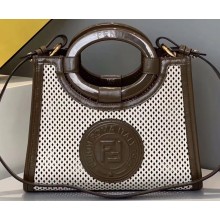 Fendi Perforated Small Runaway Shopper Bag White 2019