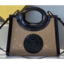 Fendi Perforated Small Runaway Shopper Bag Beige 2019