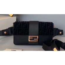 Fendi FF Logo/Leather Baguette Belt Bag Black 2019