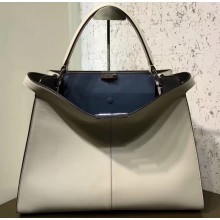 Fendi Leather Peekaboo X-Lite Large Bag White