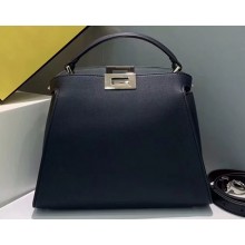 Fendi Leather Peekaboo Iconic Essentially Medium Bag Black/Silver