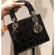 Lady Dior Small Bag in Cannage Patent Black