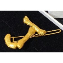 Celine Alphabet J Brass Twig-Shaped Hair Accessory