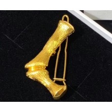 Celine Alphabet L Brass Twig-Shaped Hair Accessory