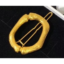 Celine Alphabet O Brass Twig-Shaped Hair Accessory