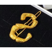 Celine Alphabet S Brass Twig-Shaped Hair Accessory