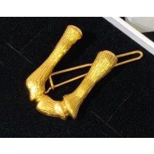 Celine Alphabet U Brass Twig-Shaped Hair Accessory