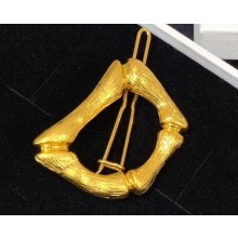 Celine Alphabet D Brass Twig-Shaped Hair Accessory