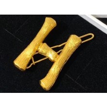 Celine Alphabet H Brass Twig-Shaped Hair Accessory
