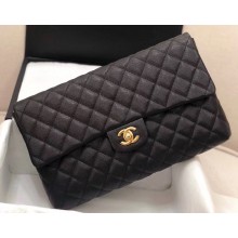 Chanel Grained Calfskin Classic Clutch Bag A57650 Black 2019