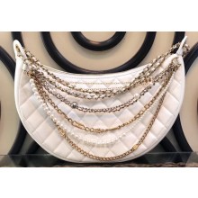 Chanel Lambskin All About Chains Hobo Bag AS0774 White 2019