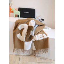 chanel Cashmere & Shearling Lambskin Stole AA9426 White & Beige 2023