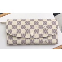 Louis Vuitton Emilie Wallet Damier Azur Canvas N63546 Beige