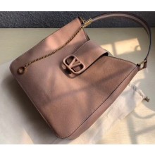 Valentino Grainy Calfskin VSLING Hobo Large Bag 0802 Apricot 2019