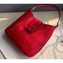 Valentino Grainy Calfskin VSLING Hobo Large Bag 0802 Red 2019