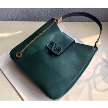Valentino Grainy Calfskin VSLING Hobo Large Bag 0802 Green 2019