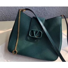 Valentino Grainy Calfskin VSLING Hobo Small Bag 0802 Green 2019