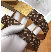 Burberry Width 3.5cm Monogram Stripe E-canvas and Leather Belt BUR28