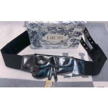 Dior Large Saddle Belt in Black Lambskin
