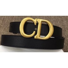 Dior Width 2cm Calfskin Saddle Belt Black with CD Buckle