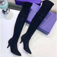 Stuart Weitzman Heel 7cm Tiemodel Pointed Toe Over-the-knee Boots Black